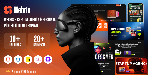 Webrix – Creative Agency & Personal Portfolio HTML Template by themewolfs