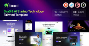 Toxci - SaaS & AI Startup Tailwind Template by Theme_Pure