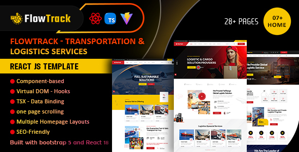 Flowtrack - Transportation & Logistics Services React JS Template by codearchives