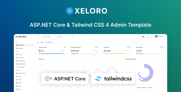 Xeloro - ASP.NET & Tailwind Admin Template by MyraStudio
