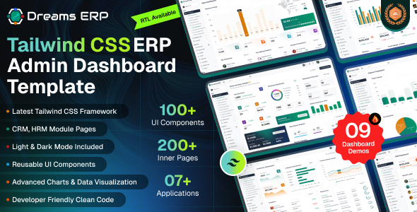 Dreams ERP - Tailwind CSS Admin Dashboard HTML Template by dreamstechnologies