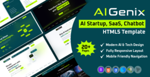 Aigenix - AI Startup, SaaS & Chatbot HTML5 Template by aksharwebtech