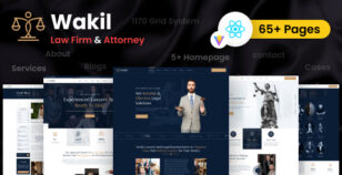 Multipurpose Lawyer & Attorney React Template - Wakil Law Firm by DelicateThemes