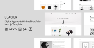 Glacier - Digital Agency & Minimal Portfolio NextJS Template by Mountain-Themes