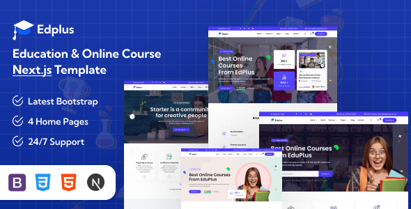 Edplus - Education & Online Course Next Template by themesvila