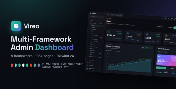 Vireo | Multipurpose Admin and Dashboard Template by Avagon