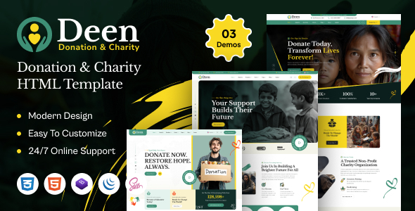 Deen - Donation & Charity HTML Template by themeholy
