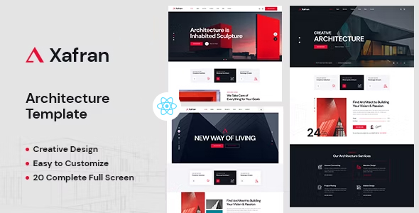 Xafran - Architecture React Js Template by starplate