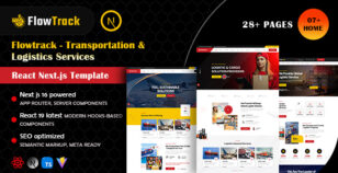 Flowtrack – Transportation, Logistics & Cargo React Next.js Template by scriptfusions