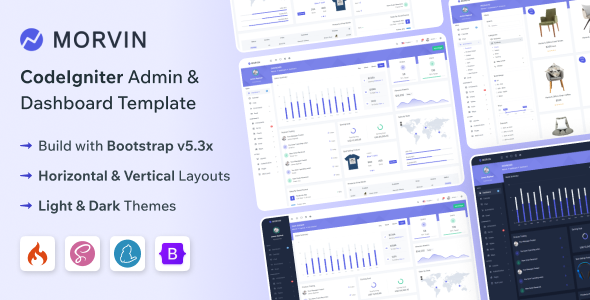 Morvin - CodeIgniter Admin & Dashboard Template by themesdesign