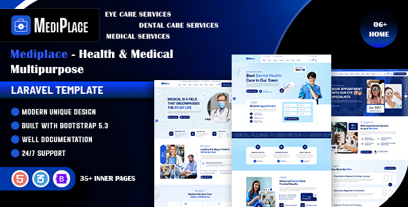 Mediplace - Health & Medical Multipurpose Laravel Template by weblayout