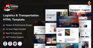 Logixo – Logistics & Transportation HTML Template by ThemeServices