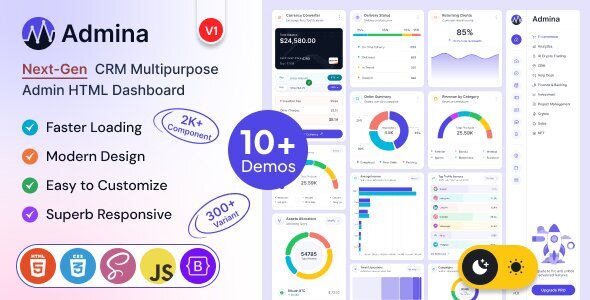 Admina – Bootstrap Admin Dashboard HTML Template Multipurpose by wowtheme7