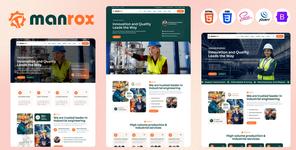 Manrox - Industrial & Manufacturing HTML5 Template by LunarTemp