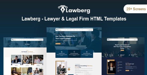 Lawberg - Lawyer & Legal Firm HTML Template Kit by HtmlDesignTemplates