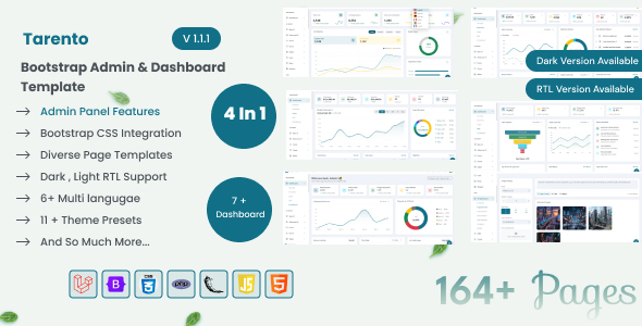 Tarento - Bootstrap Admin Dashboard Html & Laravel, PHP, Flask Template by PaiTheme