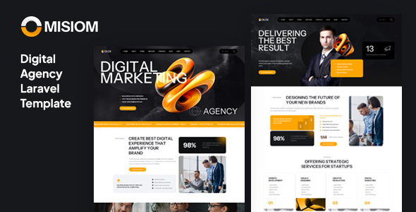 Misiom - Digital Agency Services Laravel Template by Layerdrops