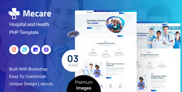 Mecare – Hospital and Health PHP Template by zcubethemes
