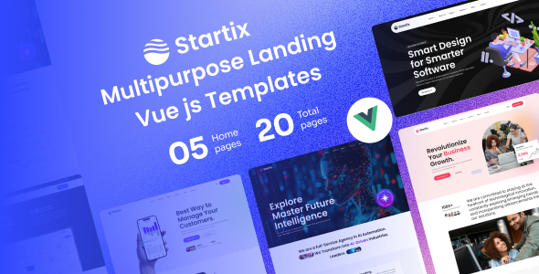 Startix - Multipurpose Saas Landing Vue js Templates by HurrayTheme