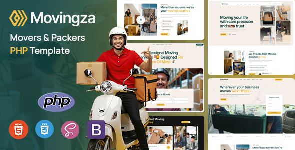 Movingza - Movers & Packers PHP Template by KodeSolution