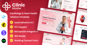 ClinicMaster - Cardiology & Heart Health Tailwind CSS Template by DexignZone