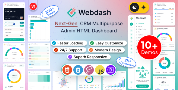 Webdash – Bootstrap 5 Admin Dashboard Template by webnextpro