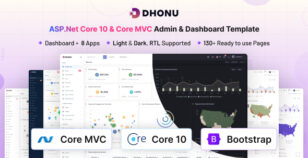 Dhonu - ASP.Net Core 10 & Core MVC Admin & Dashboard Template by coderthemes