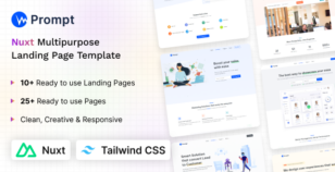 Prompt - Tailwind CSS Nuxt 4 Multipurpose Landing Template by coderthemes