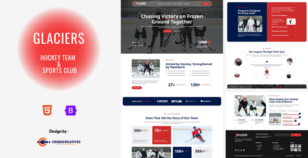 Glaciers - Hockey Team & Sports Club HTML Template by creedcreatives