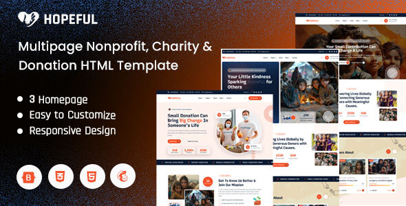 Hopeful - Multipage Nonprofit Charity & Donation HTML Template by Theme_Family