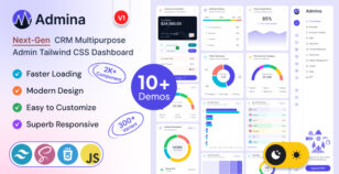 Admina – Tailwind CSS Admin Dashboard Template Multipurpose by wowtheme7