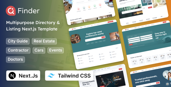 Finder - Multipurpose Tailwind CSS 4 Directory & Listing Next.js Template by coderthemes