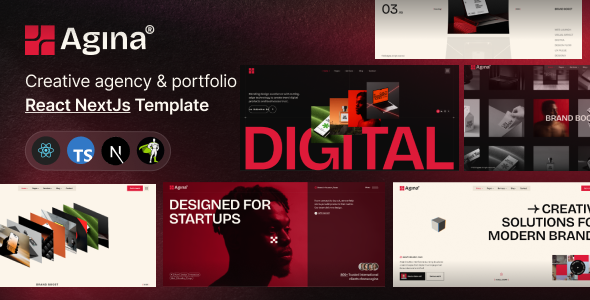 Agina - Creative Agency & Portfolio React NextJs Template by Theme-Junction