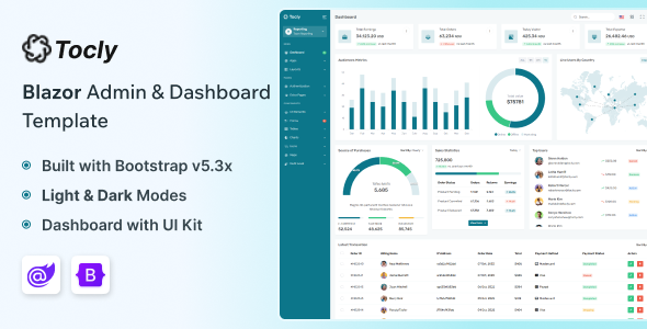 Tocly - Blazor Admin & Dashboard Template by themesdesign
