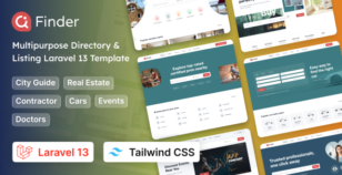 Finder - Multipurpose Tailwind CSS 4 Directory & Listing Laravel 13 Template by themesdesign