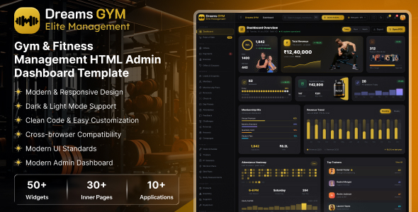 Dreams Gym - Gym & Fitness Management HTML Admin Dashboard Template by dreamstechnologies