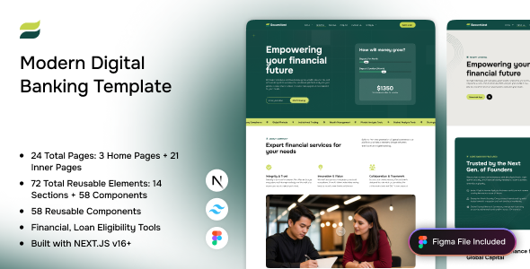 SecureVest - Modern Digital Banking & Financial Services Next.js Template by electronthemes