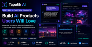 Tapotik AI - Premium AI SaaS & Startup Next.js Template by bhplugin