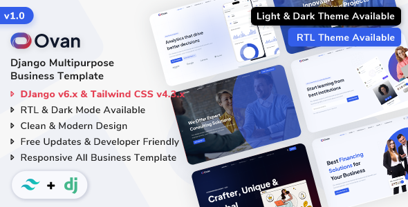 Ovan - Django Multipurpose Business & Corporate Template by ShreeThemes