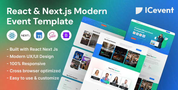 ICevent – Modern Event React Next.js Template by itclan