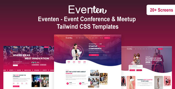 Eventen - Event Conference & Meetup Tailwind CSS Templates by HtmlDesignTemplates