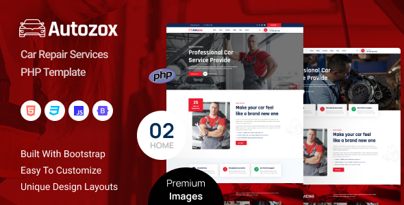 Autozox - Car Repair Services PHP Template by zcubethemes
