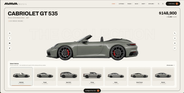 AVAVA Motors – Car Dealer & Automotive Marketplace HTML Template by MecoNata