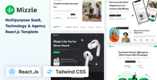 Mizzle - Multipurpose SaaS, Technology & Agency React 19 Tailwind CSS Template by coderthemes