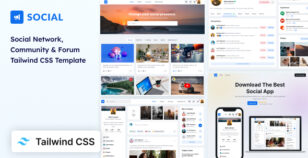 Social - Network & Community Tailwind CSS 4 Template by coderthemes