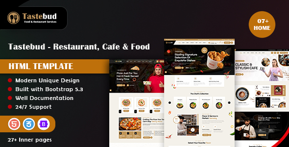 Tastebud - Restaurant, Cafe & Food HTML Template by codearchives