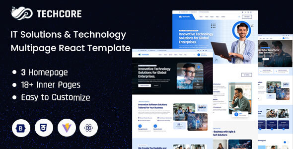 TechCore - React IT Solutions & Technology Multipage Template by Theme_Family