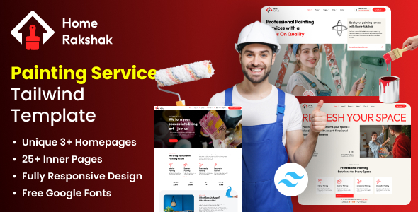 Home Rakshak - Painting Service Tailwind Template by The_Krishna