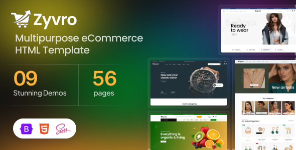 Zyvro – Multipurpose eCommerce HTML Template by Shiftloch