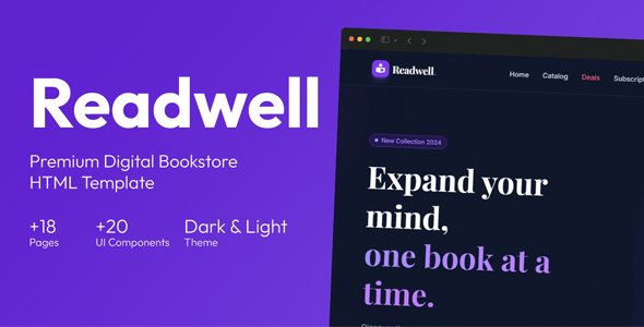 Readwell Books — Premium Digital Bookstore HTML Template by VixappsAgency